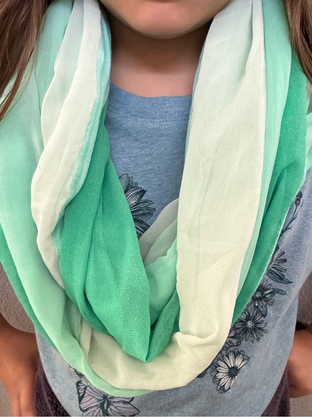 Light Green Ombre Infinity Scarf - Women Accessories